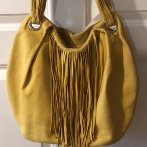 Suede handbag